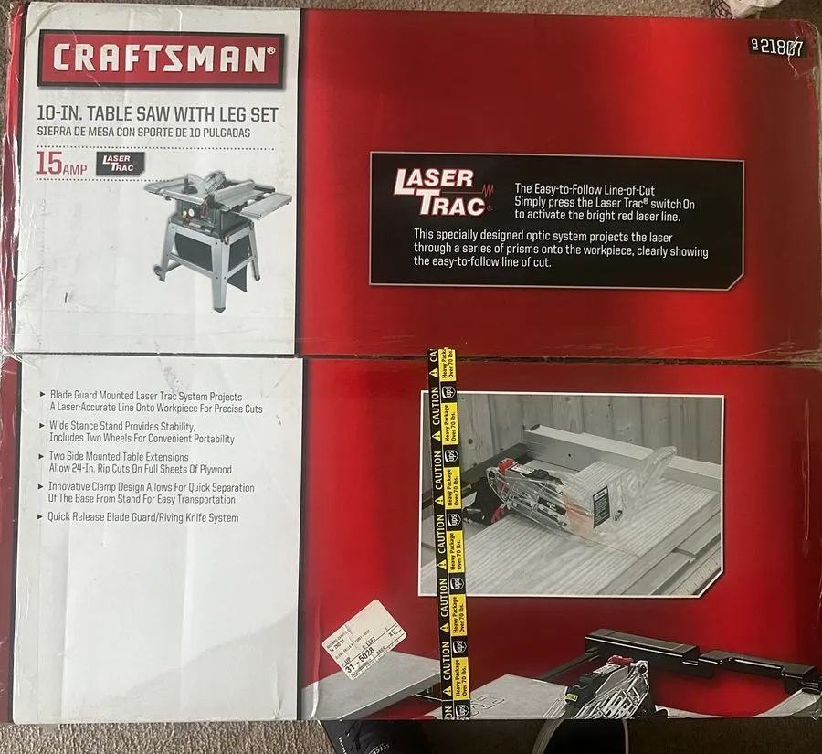 Оборудование ЧПУ Craftsman10-In 15-Amp 120-Volt Corded Portable Jobsite Table Sa — фото лота 1