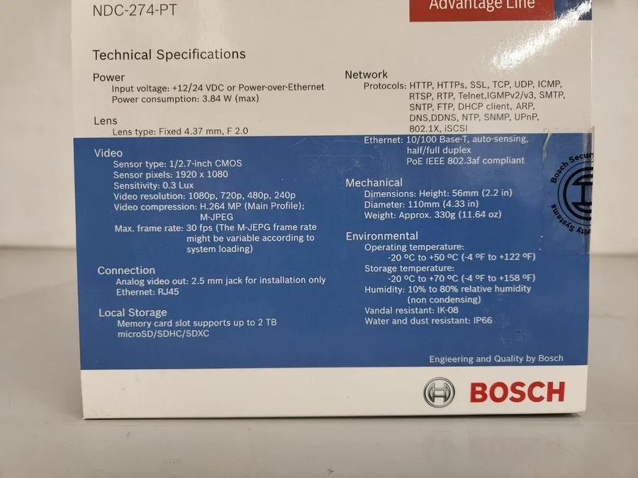 Камера Bosch NDC-274-PT Mini IP Dome Camera 200 Series HD IP66 Rated