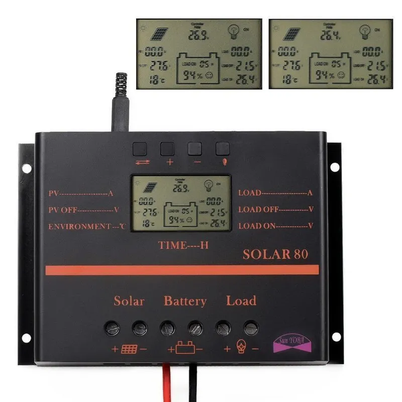 Аккумулятор 80A AMP MPPT Solar Panel Regulator Charge Controller 24V/12V 2000W/1