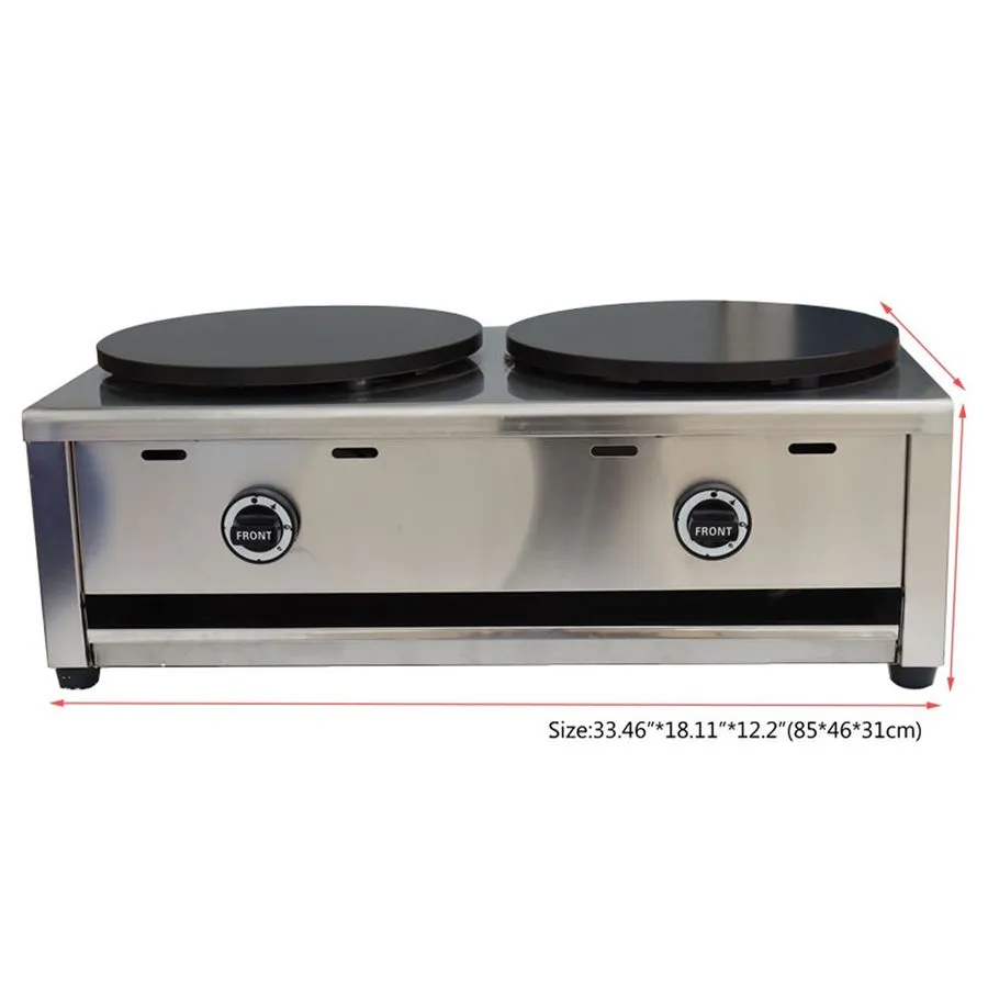 Гриль Commercial Double Pancake Maker LP Gas Crepe Machine Pan Griddle Machine 2