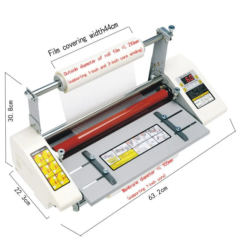 Ламинатор Electric A2 High Speed Hot Cold Roll Laminator Machine 17.3in A2 Roll  — фото лота 2