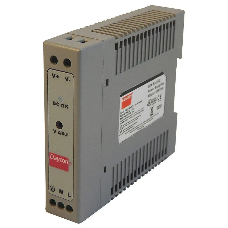 Блок питания DAYTON 33NT19 Power Supply,DIN Rail,30W,24VDC,Plastic
