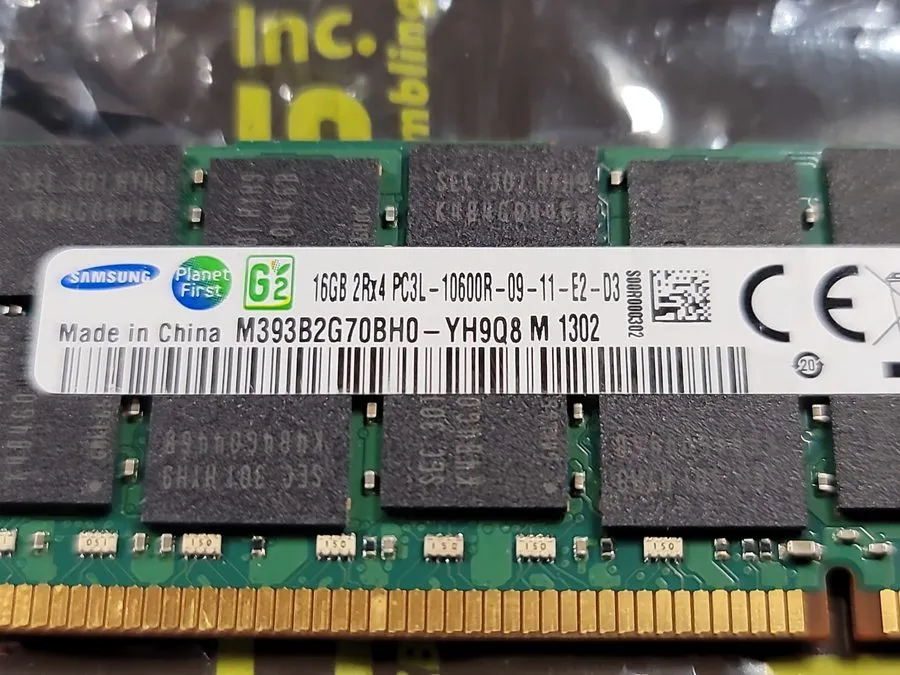 Модуль памяти SAMSUNG M393B2G70BH0-YH9Q8 16GB 2RX4 PC3L SERVER RAM LOT OF TWO MO — фото лота 1