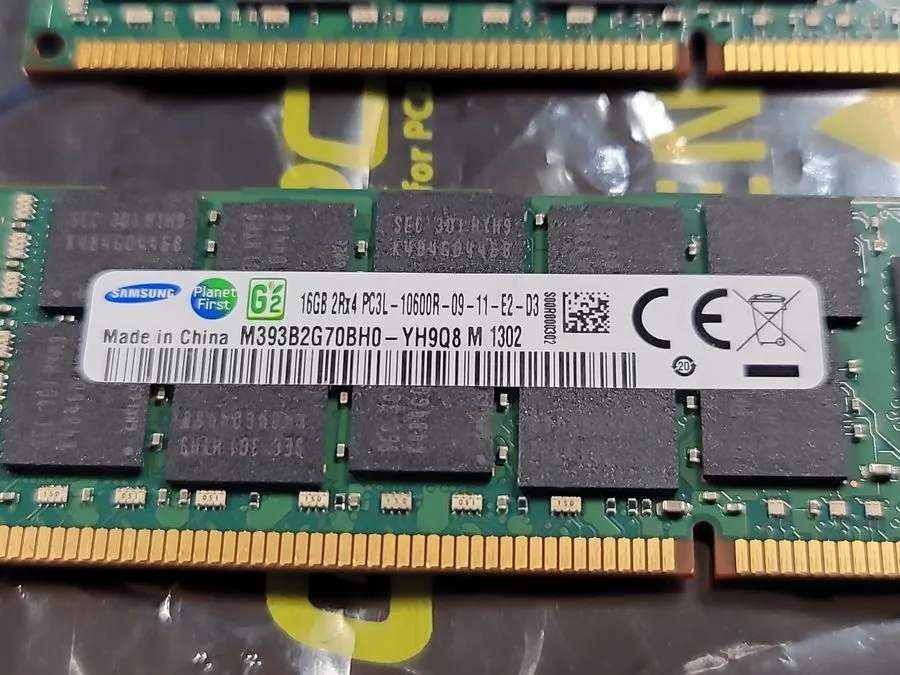 Модуль памяти SAMSUNG M393B2G70BH0-YH9Q8 16GB 2RX4 PC3L SERVER RAM LOT OF TWO MO — фото лота 2