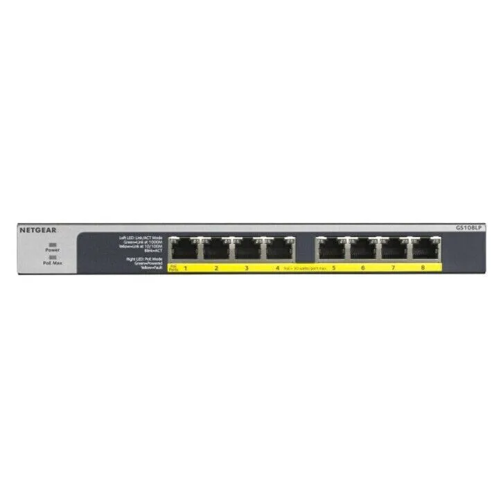 Коммутатор Netgear GS108LP-100NAS 8-Port Gigabit Ethernet PoE+ Unmanaged Switch 