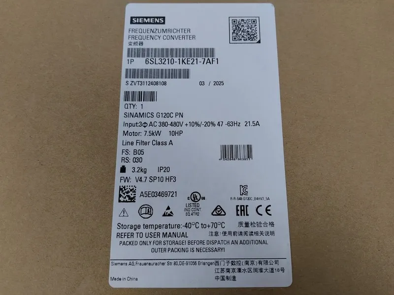 Частотный преобразователь Siemens 6SL3210-1KE21-7AF1 SINAMICS G120C PROFINET 7.5 — фото лота 2
