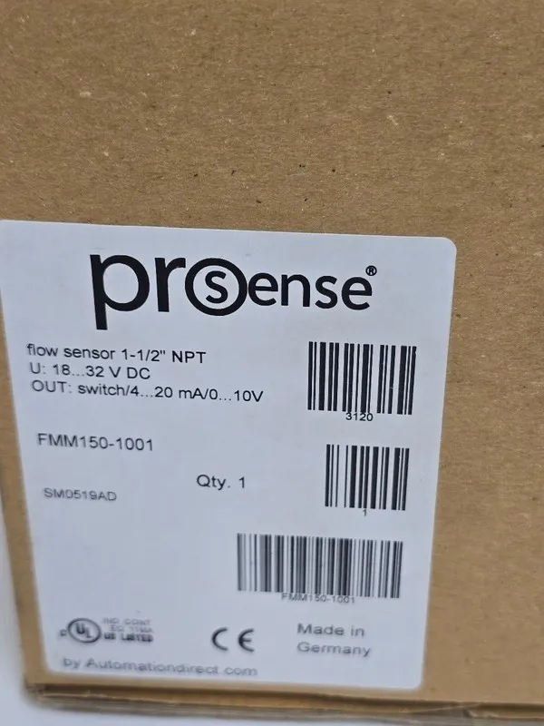 Индуктивный датчик proSense FMM150-1001 Magnetic Inductive Flow Meter 1-1/2 NPT 