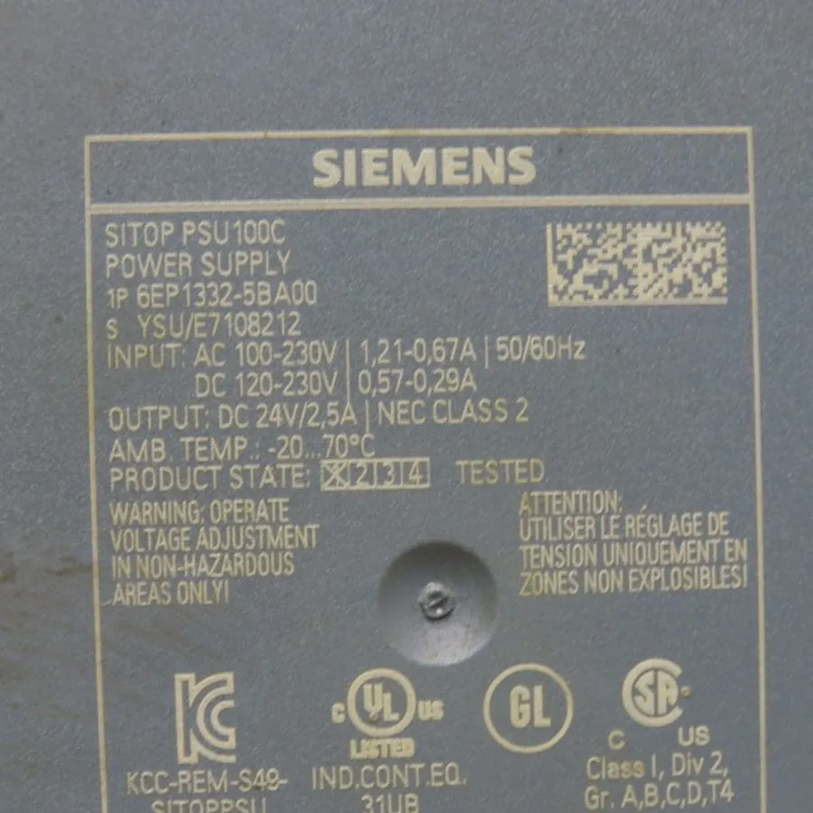Блок питания SIEMENS 6EP1332-5BA00 SITOP PSU100C POWER SUPPLY 24 VDC