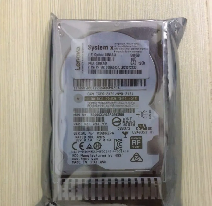 Жёсткий диск IBM / Lenovo 600GB 10K SAS 12Gb/s 2.5" SFF Enterprise HDD 00NA242 S
