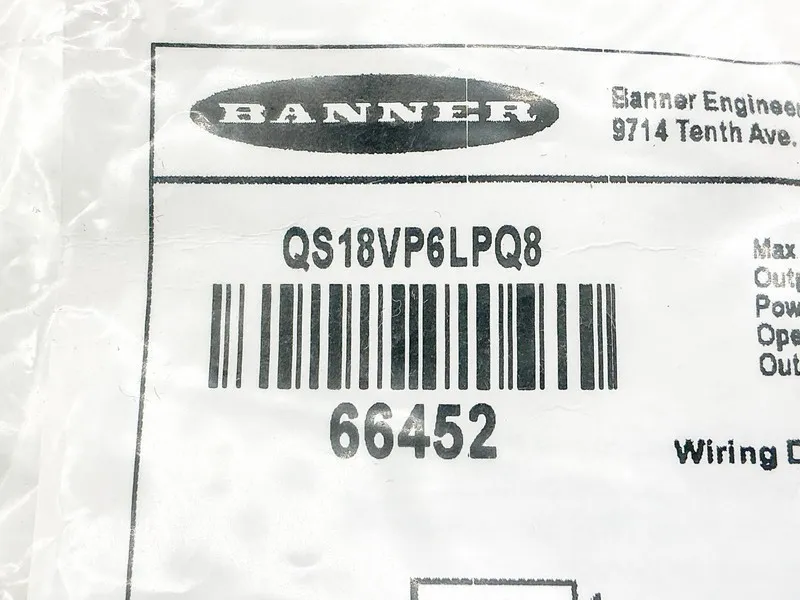 Фотоэлектрический датчик BANNER QS18VP6LPQ8 PHOTOELECTRIC SENSOR SWITCH 10-30VDC