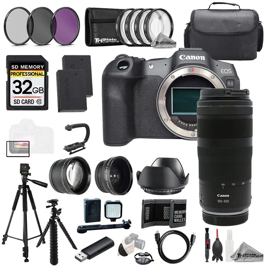 Объектив Canon EOS RP + RF 100-400mm f/5.6-8 IS USM Lens+64GB+ExtBat+9PCFltr-MEG