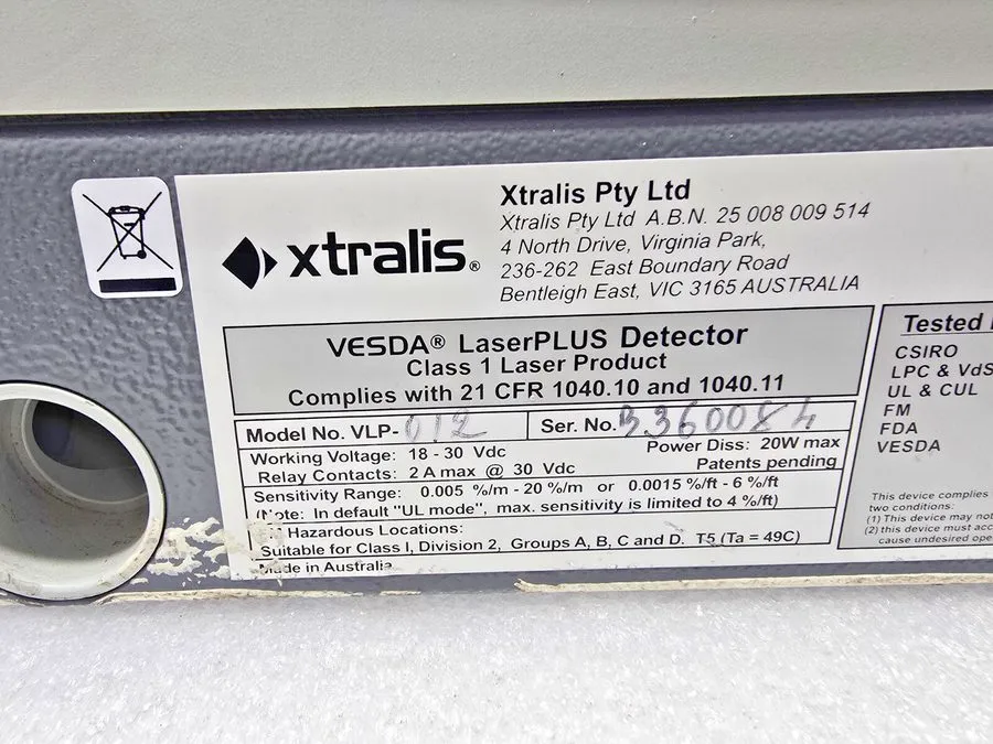 Оборудование пожарной сигнализации XTRALIS VLP-012 Air-breathing smoke detector