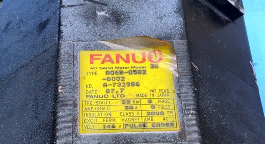 Серводвигатель GE Fanuc A06B-0502-B002 #7000 20S AC Servo Motor W/Pulse Coder