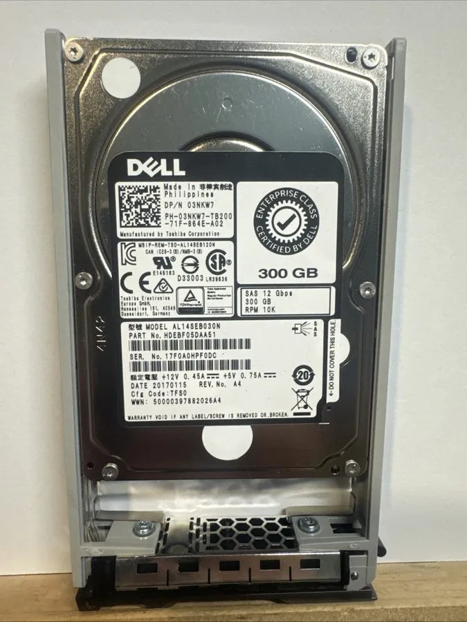Жёсткий диск Toshiba 300GB 10K 2.5" 12Gb/s SAS Hard Drive HDD AL14SEB030N HDEBF0