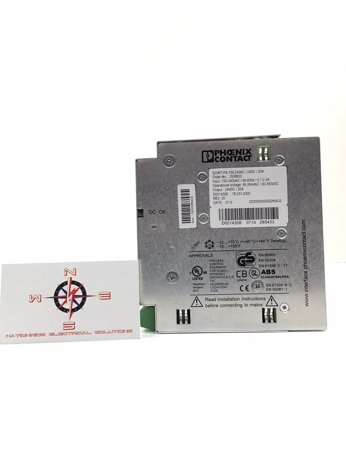 Блок питания Phoenix Contact QUINT-PS-100-240AC/24DC/20A DC Power Supply 24VDC 2