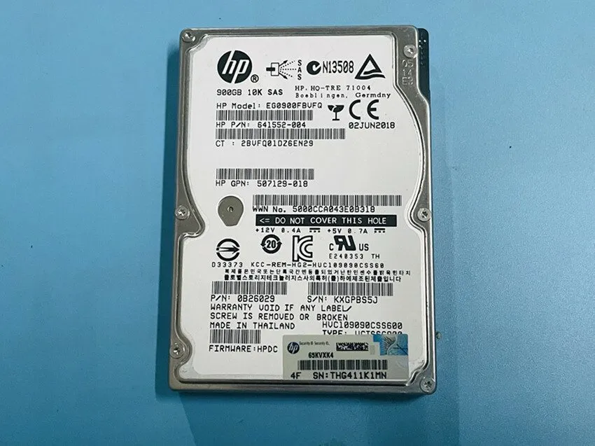 Жёсткий диск HP 900GB 10K SAS 6G 2.5" EG0900FBVFQ HDD 641552-004 507129-018 Supp