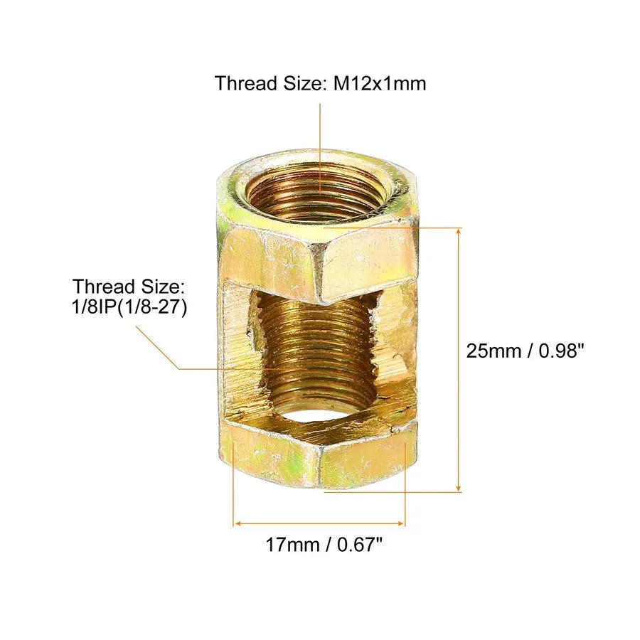 Датчик 1/8IP to M12x1mm Hex Coupling Nut Female Connector 25mm Sleeve Nut Joint