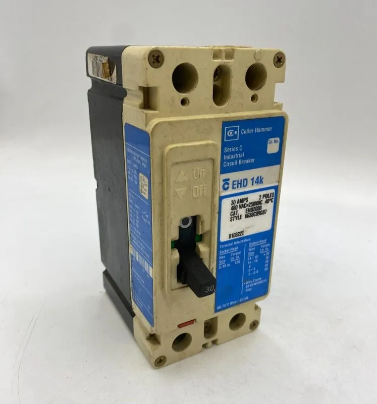 Автоматический выключатель Eaton Cutler Hammer EHD 2 pole 30 amp 480v EHD2030 Ci — фото лота 1