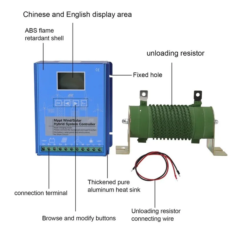 Аккумулятор 24V/48V Windturbine PV Regulator 3000W MPPT Hybrid Solar Wind Charge