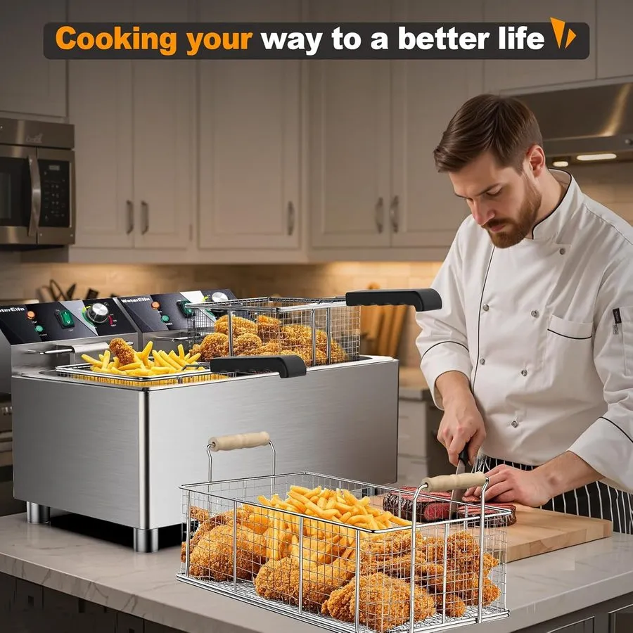 Фритюрница Electric Turkey Fryer Commercial Deep Fryer with Basket 3600W27.4QT w — фото лота 1