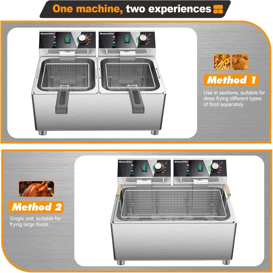 Фритюрница Electric Turkey Fryer Commercial Deep Fryer with Basket 3600W27.4QT w — фото лота 2