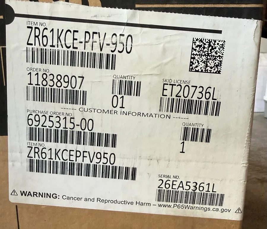 Компрессор Compressor ZR42K5E-PFV-800 3.5 Ton 42,200 BTUh R-22/R-407C — фото лота 2