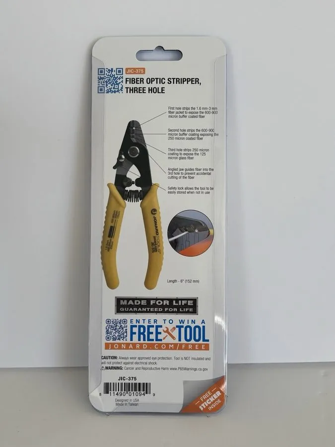 Стриппер Jonard Tools JIC-375 Three Hole Fiber Optic Stripper Strips 1.6-3.0mm J