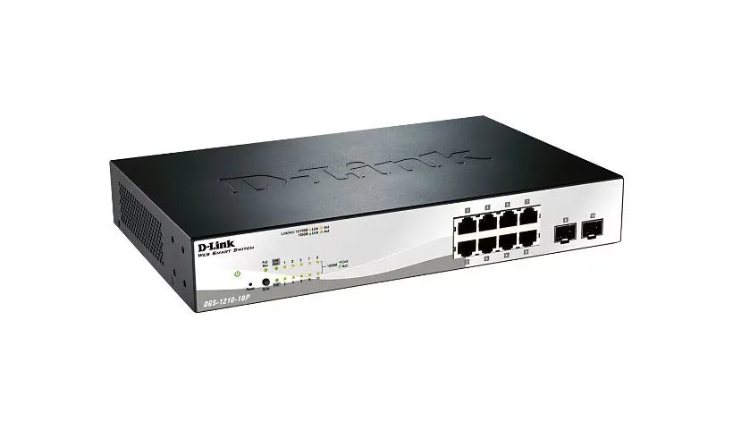 Коммутатор D-Link 10-Port Gigabit Smart Managed PoE+ (65W) Switch [DGS-1210-10P]