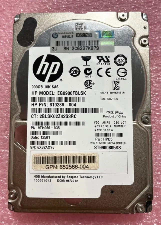 Жёсткий диск HP 619286-004 900GB 10K 6G Dual-Port SAS 2.5 SFF HDD Hard Disk Driv