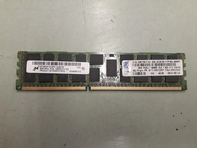 Модуль памяти Micron 8GB PC3L-10600R DDR3-1333MHz ECC Server Ram MT36KSF1G72PZ-1