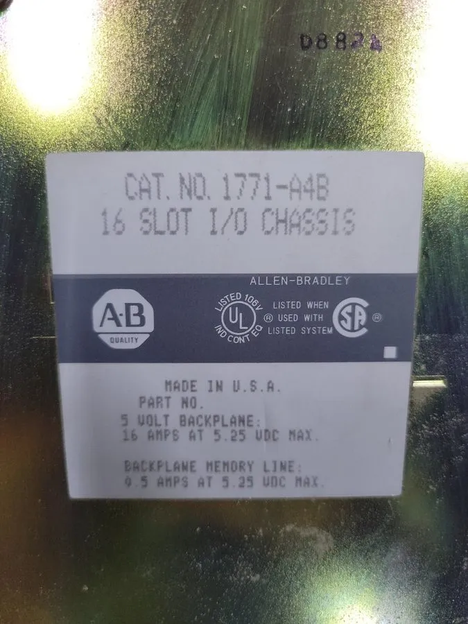 ПЛК ALLEN-BRADLEY AB 1771-A4B B 16 SLOT I/O CHASSIS (O-1/B)