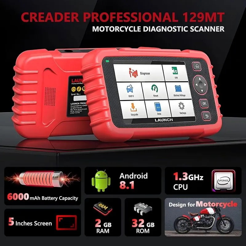 Диагностический сканер LAUNCH CRP129MT Pro Motorcycle Scanner Tool — фото лота 3
