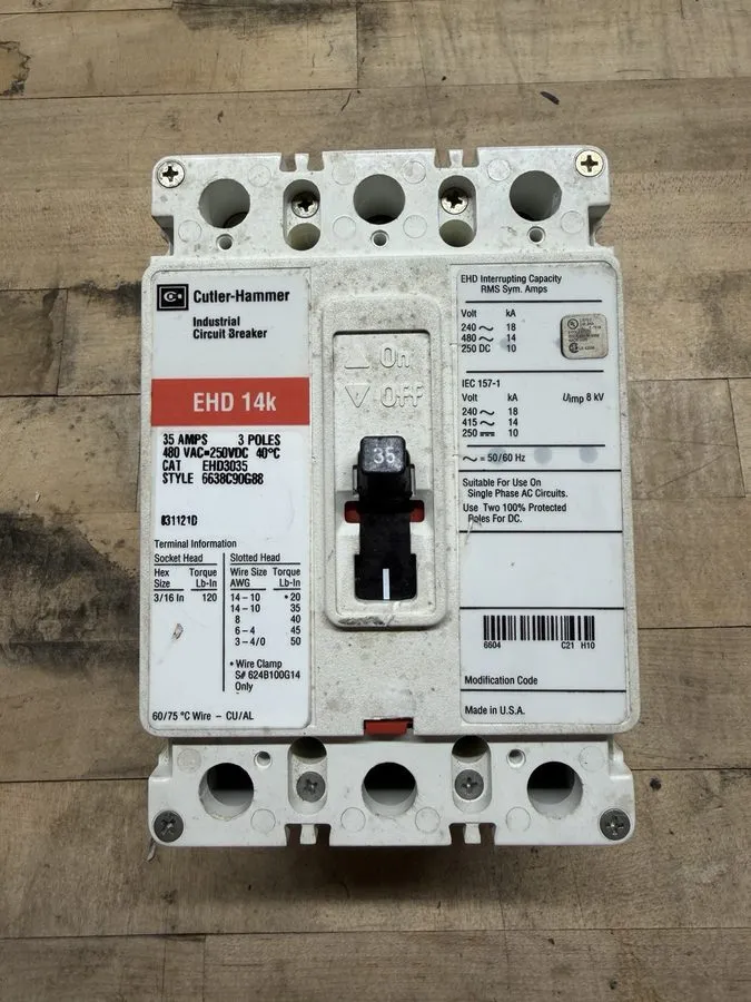 Автоматический выключатель Cutler-Hammer Circuit Breaker EHD3035 35A 480V 3P 14K