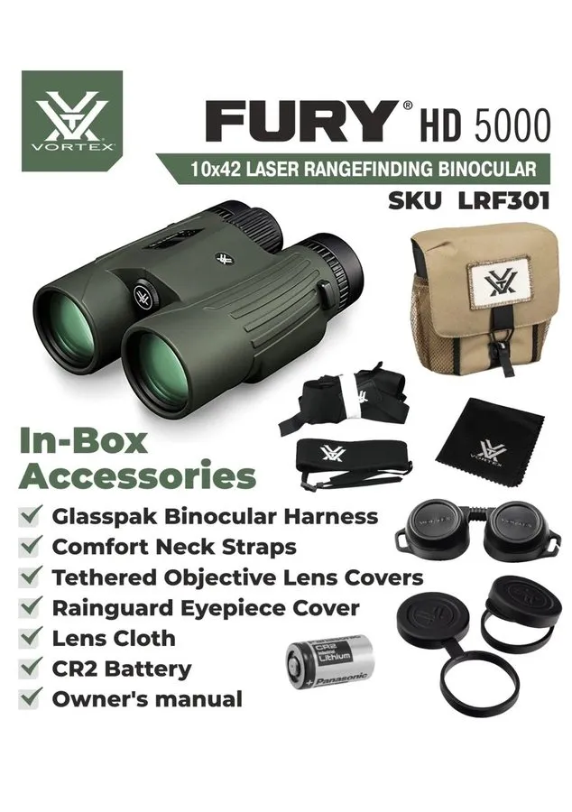 Оптико-электронная система Vortex Optics LRF301 Fury HD 5000 10x42 Laser Rangefi — фото лота 1