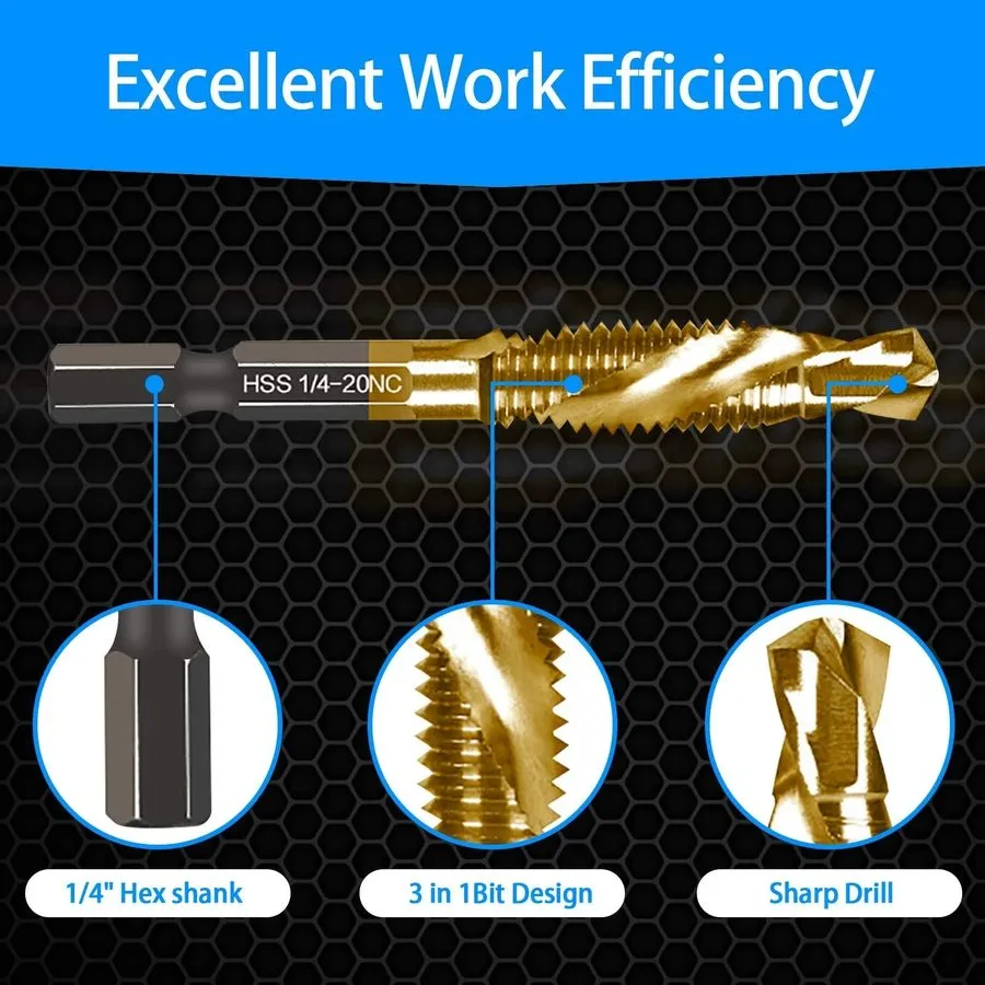 Режущий инструмент Kraftek 8-32NC Combination Drill and Tap Bit Set, Ultra TiAlN