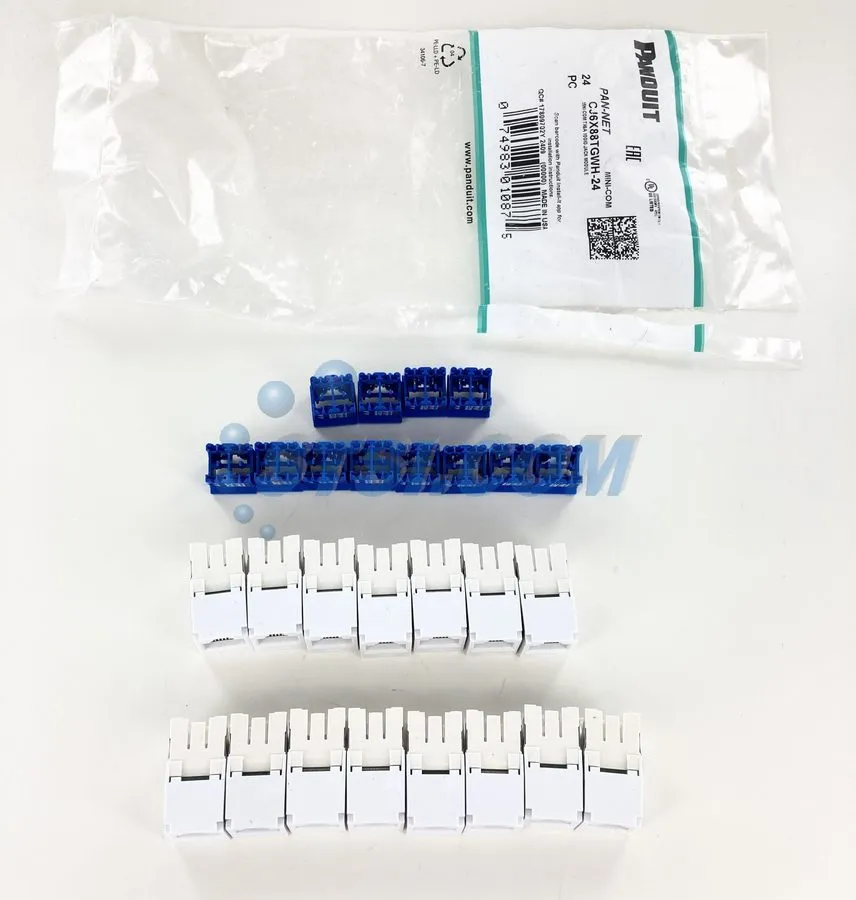 Модуль Keystone Panduit CJ6X88TGWH Cat6a 10 Gig Mini-Com Jack, White ~STSI