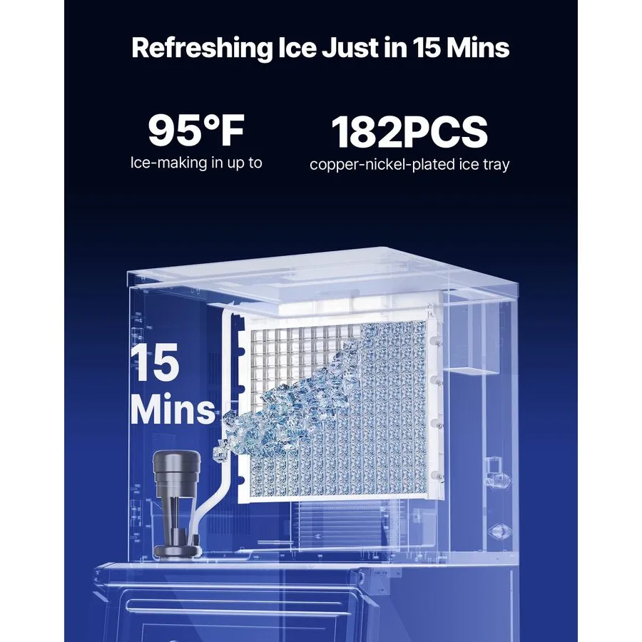 Льдогенератор 400LB/24H Commercial Ice Maker Machine with 266LBS Storage Bin Aut — фото лота 1