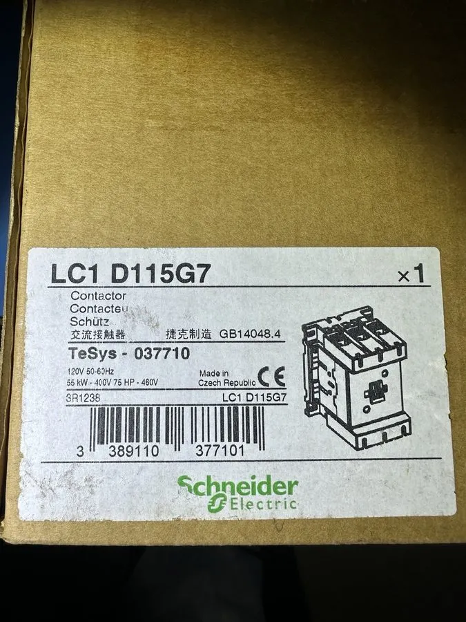 Контактор 1x Schneider Electric LC1D115G7 55kW 75HP TeSys Contactor