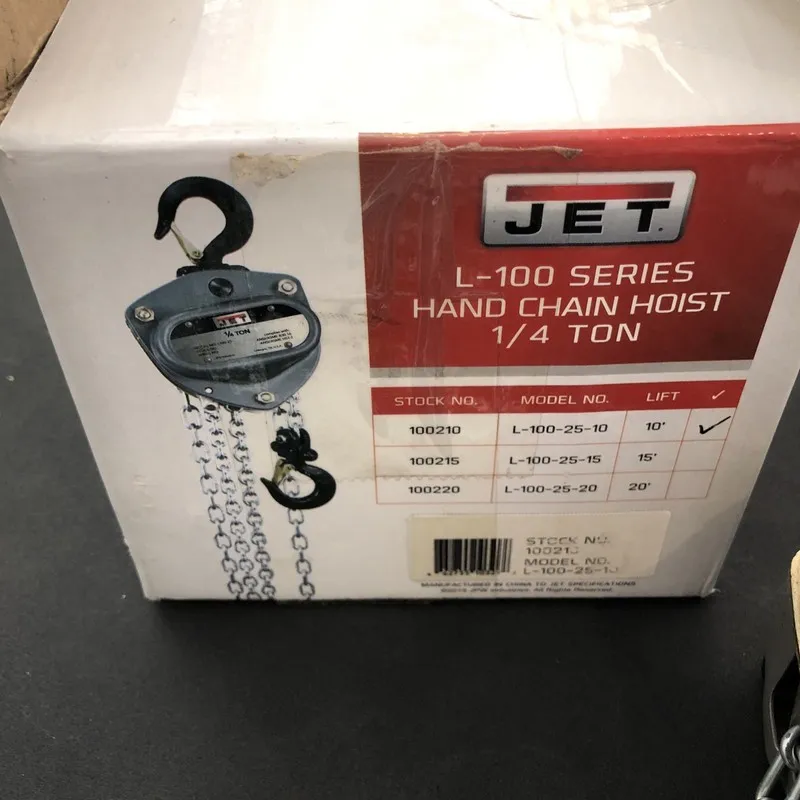 Таль JET 1/4-Ton Hand Chain Hoist, 10' Lift, Overload Protection (L-100-25-10) — фото лота 1