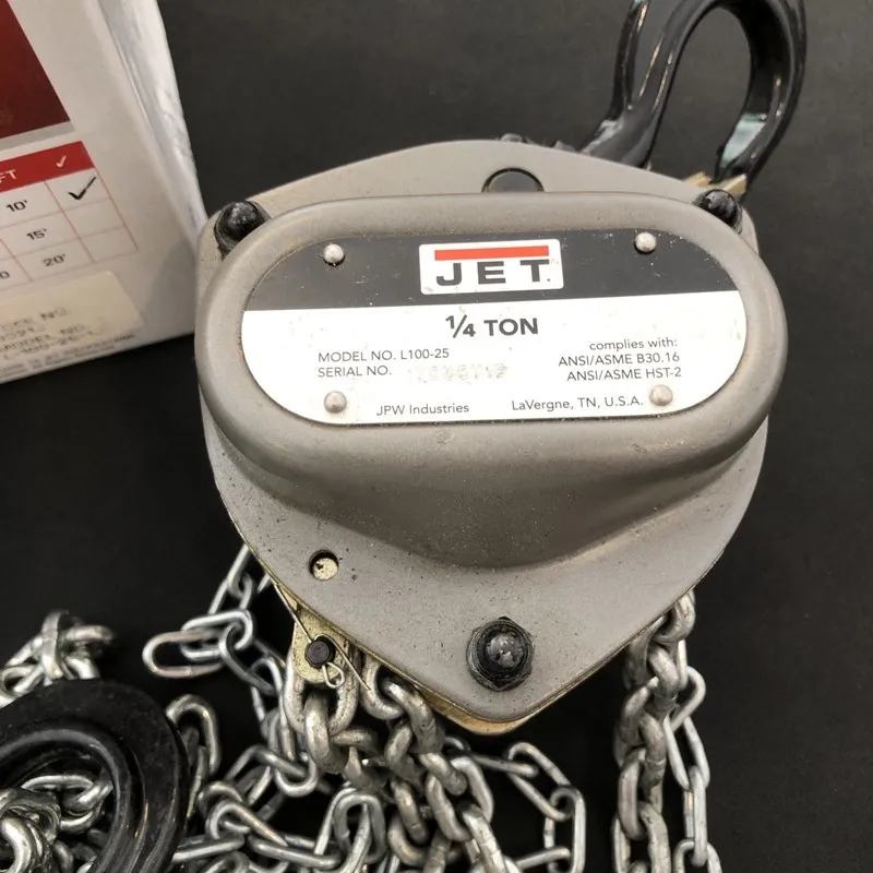 Таль JET 1/4-Ton Hand Chain Hoist, 10' Lift, Overload Protection (L-100-25-10) — фото лота 2