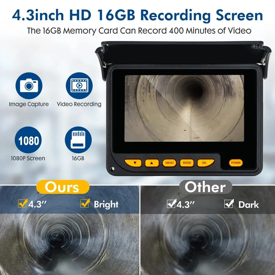 Камера для телеинспекции труб Sewer Pipe Inspection Camera DVR 16GB Video Record