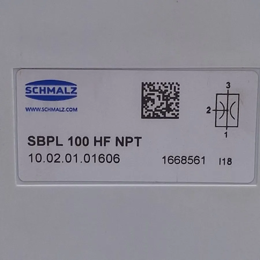 Пневмоклапан Schmalz SBPL 100 HF NPT Basic Pneumatic Ejector 600mbar Max, 2-6bar