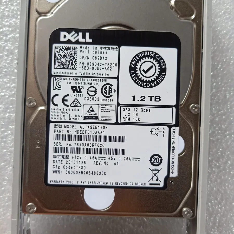 Жёсткий диск Dell 1.2TB 10K 12GB/s SAS 2.5" Hard Drive PowerEdge R330 R430 R630 