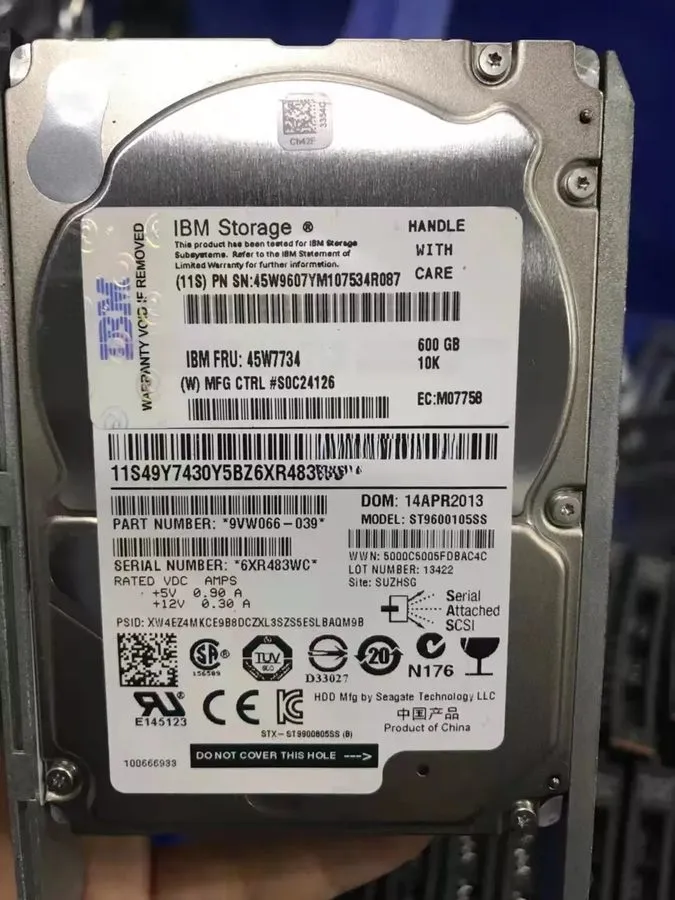 Жёсткий диск IBM 600GB 45W7732 98Y3369 45W7734 2.5'' 10K SAS SED DS8000 Hard Dri