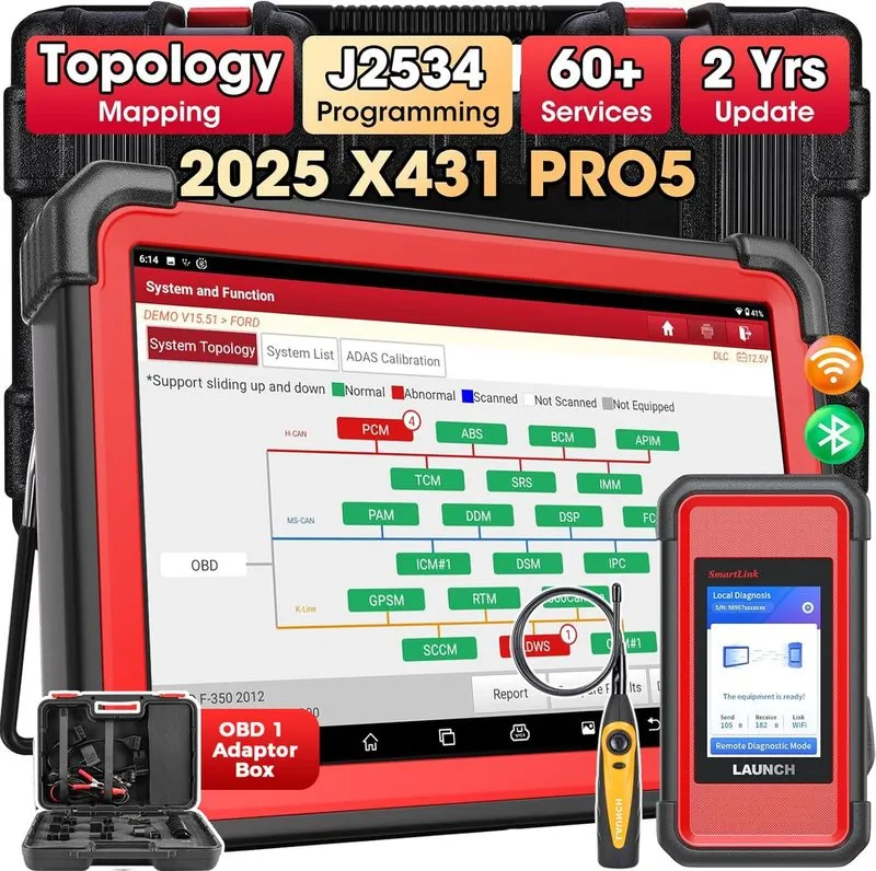 Диагностический сканер 2025 LAUNCH X431 PRO 5 PAD V+ Diagnostic Scanner Tool J25 — фото лота 1