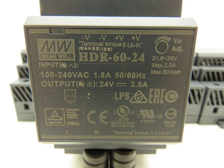 Блок питания Mean Well HDR-60-24 Ultra Slim DIN Rail Power Supply 100~240VAC to