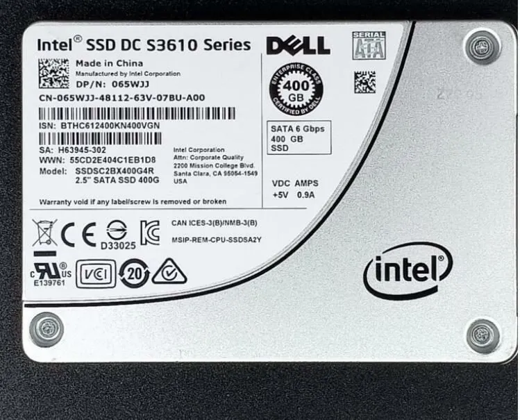 SSD-накопитель 65WJJ DELL INTEL DC S3610 400GB SATA 6Gb/s 2.5" SSD 065WJJ SSDSC2