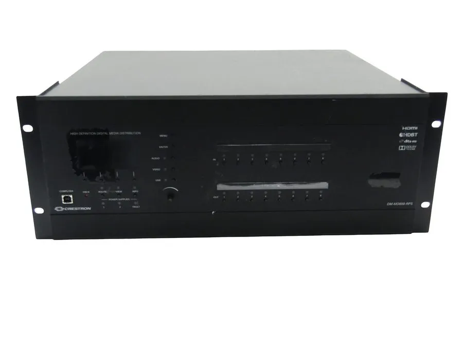 Видеокоммутатор Crestron DM-MD8X8-RPS 8x8 Media Switcher w/ 4K DSP & Fiber Cards — фото лота 2