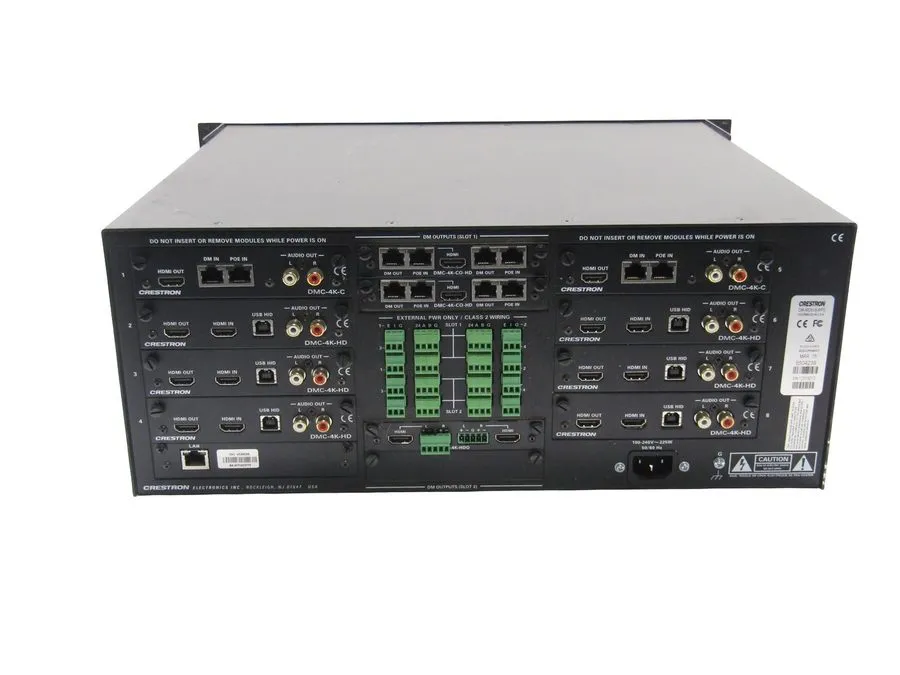 Видеокоммутатор Crestron DM-MD8X8-RPS 8x8 Media Switcher w/ 4K DSP & Fiber Cards — фото лота 3