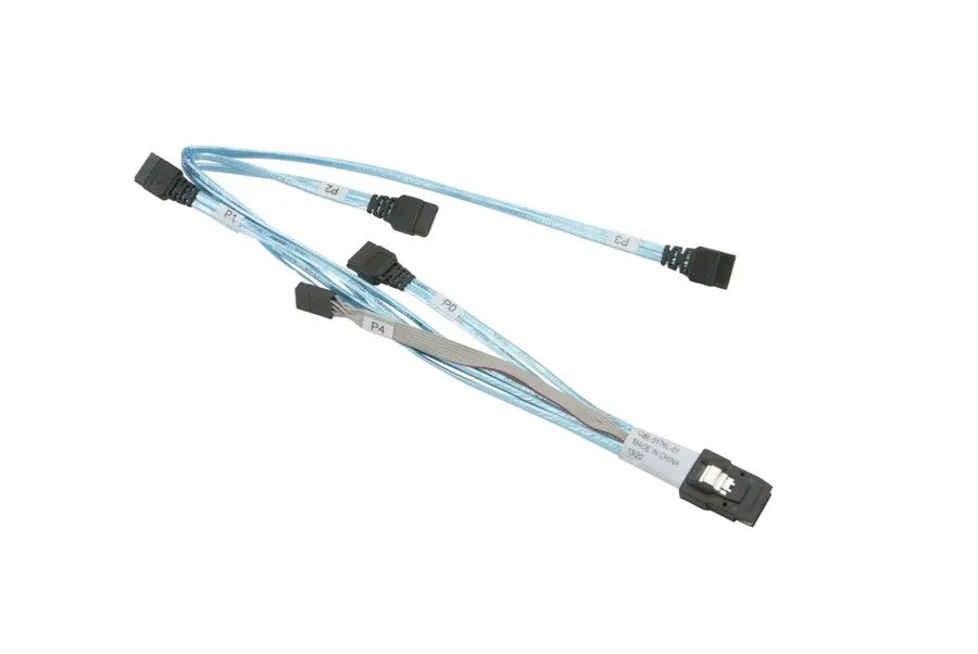 Кабель Supermicro CBL-0278L 34/44/54/64cm SFF-8087 to 4x SATA right angle + side